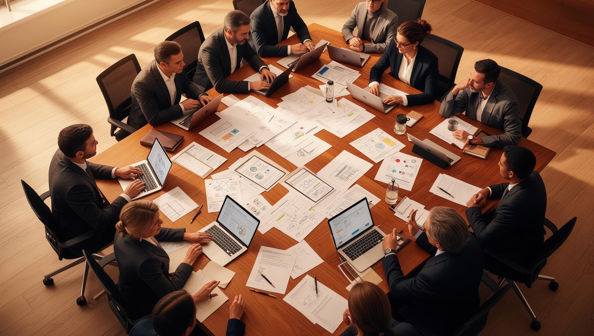 Strategic boardroom meeting