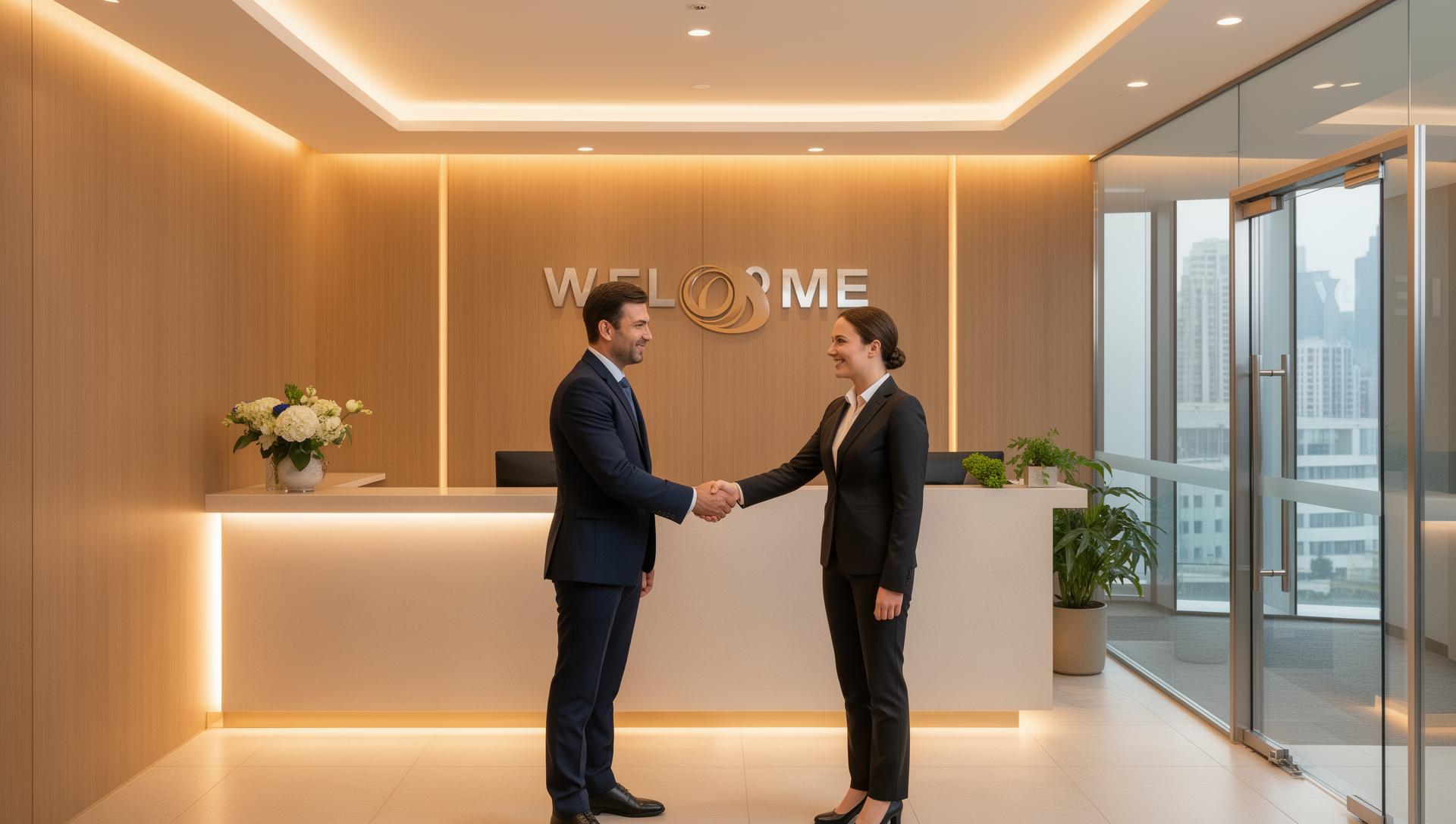 Welcoming office entrance