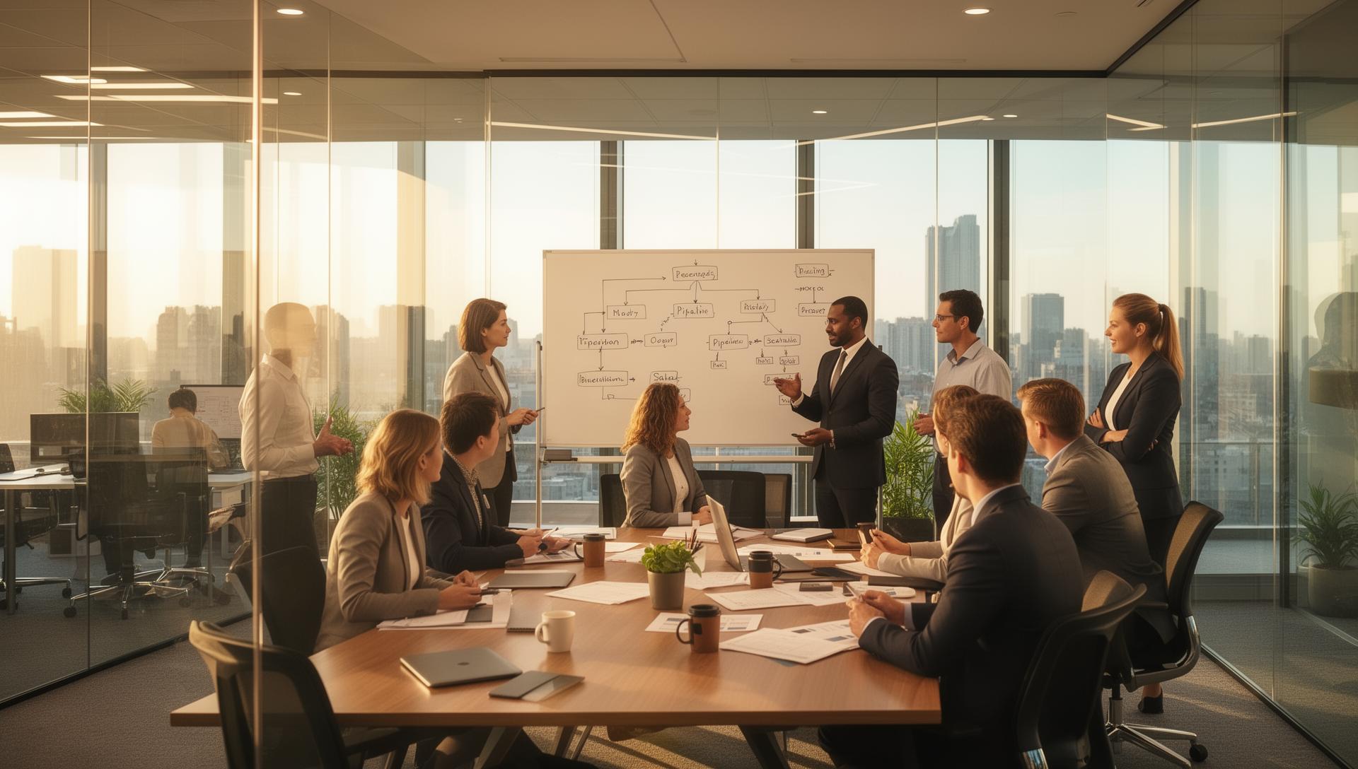 Sales team meeting
